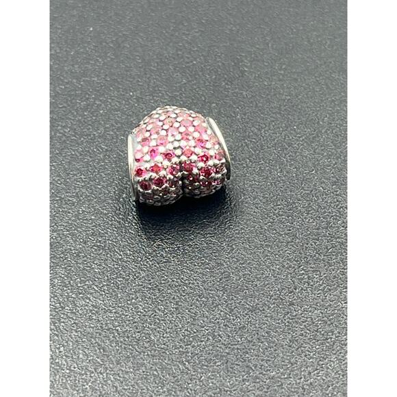 Pandora Authentic Pink Red Ombré Pavé Heart Charm 791052PCZ ALE Sterling Silver - Picture 5 of 8